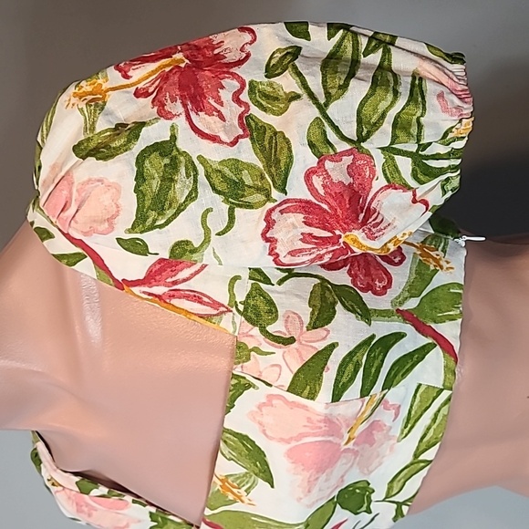 Reformation Jonas crop top Linen Size 2 Vacation Resortwear Romantic Bohemian - Picture 4 of 12